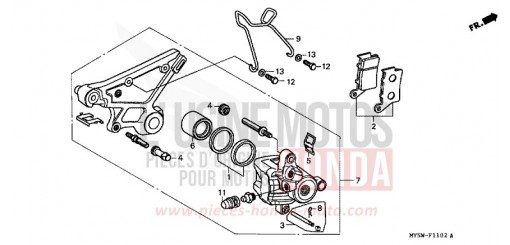 HINTERRAD-BREMSSATTEL (3) CB500SX de 1999